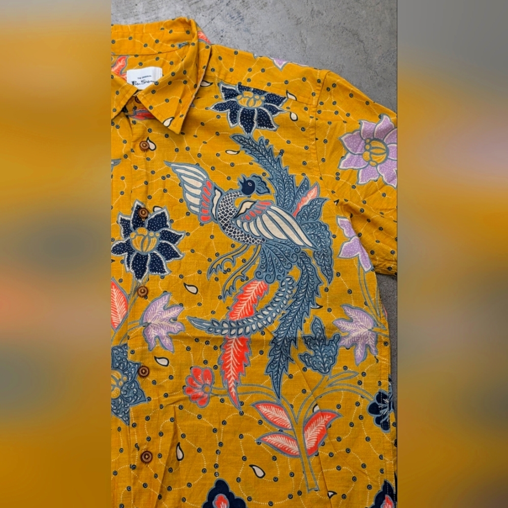 Ben Sherman Yellow Patterned Shirt, Small